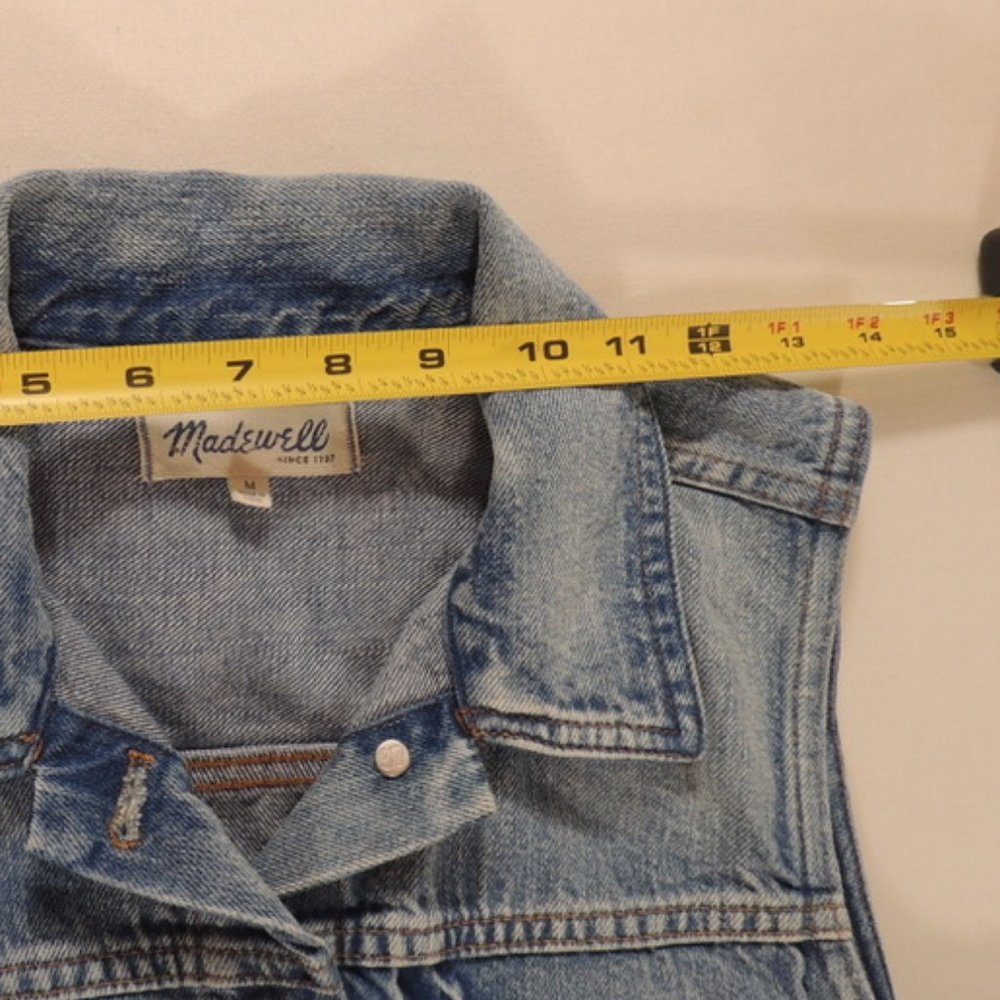 Madewell Faded Blue Denim Vest with Button Front - Picture 8 of 12